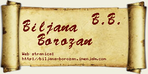 Biljana Borozan vizit kartica
